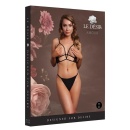 Open Cup Triangle Bra with Lace and Adjustable Sliders - One Size - Black - 1