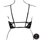 Open Cup Triangle Bra with Lace and Adjustable Sliders - One Size - Black - 5
