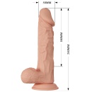 Dildo realistyczne wibrujące BW-008104ZR z wypukłymi żołędziami i przyssawką, o długości 24 cm - 10
