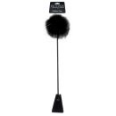 Pejcz z piórkami FFSLE Feather Crop Black – dwufunkcyjny tickler i packa, 51 cm - 1