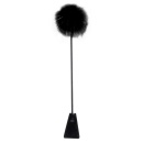 Pejcz z piórkami FFSLE Feather Crop Black – dwufunkcyjny tickler i packa, 51 cm - 2