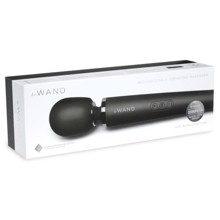 Masażer różdżka Le Wand Black z silikonową głowicą, 20 trybów wibracji, 10 intensywności, 33,5 cm - 1