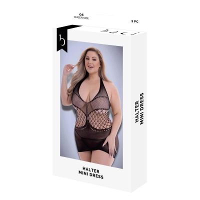 BACI HALTER MINI DRESS BLACK, QUEEN - 1