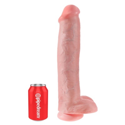Dildo King Cock 15" z przyssawką i jądrami, realistyczne, 38,1 cm - 1 2