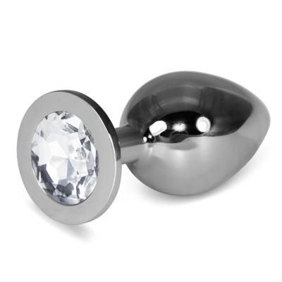 Korek analny metalowy Large Silver 10,2 cm srebrny - 1 2