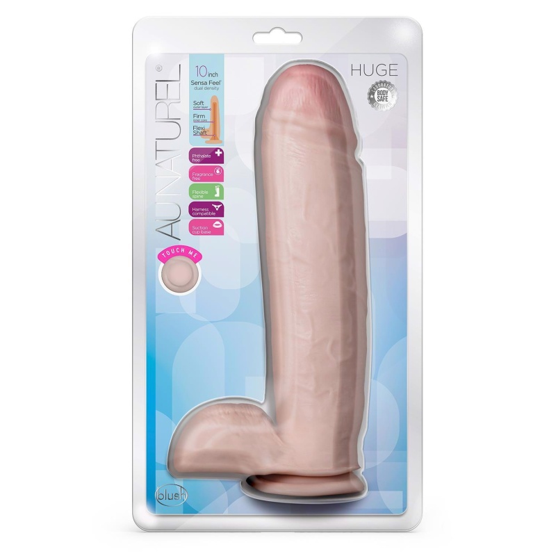 Au Naturel Huge - realistyczny dildo z TPE o podwójnej gęstości, z technologią FlexiShaft™ i przyssawką, 26,6 cm (21,5 cm użytko - 1
