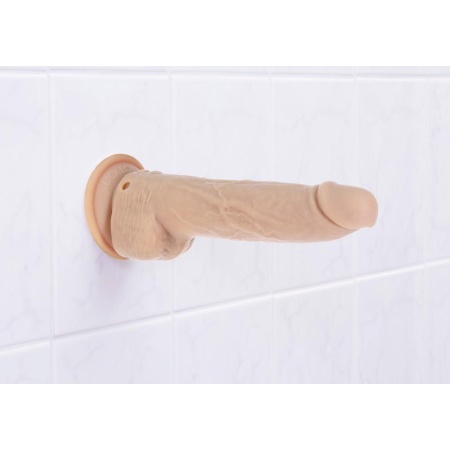 9" Thrusting Dong RC Vanilla – silikonowe dildo z funkcją pchnięć i pilotem, 22,9 cm, śr. 4,5 cm - 9