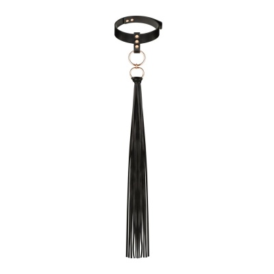 Rosy Gold - Collar with Flogger - Black - 1