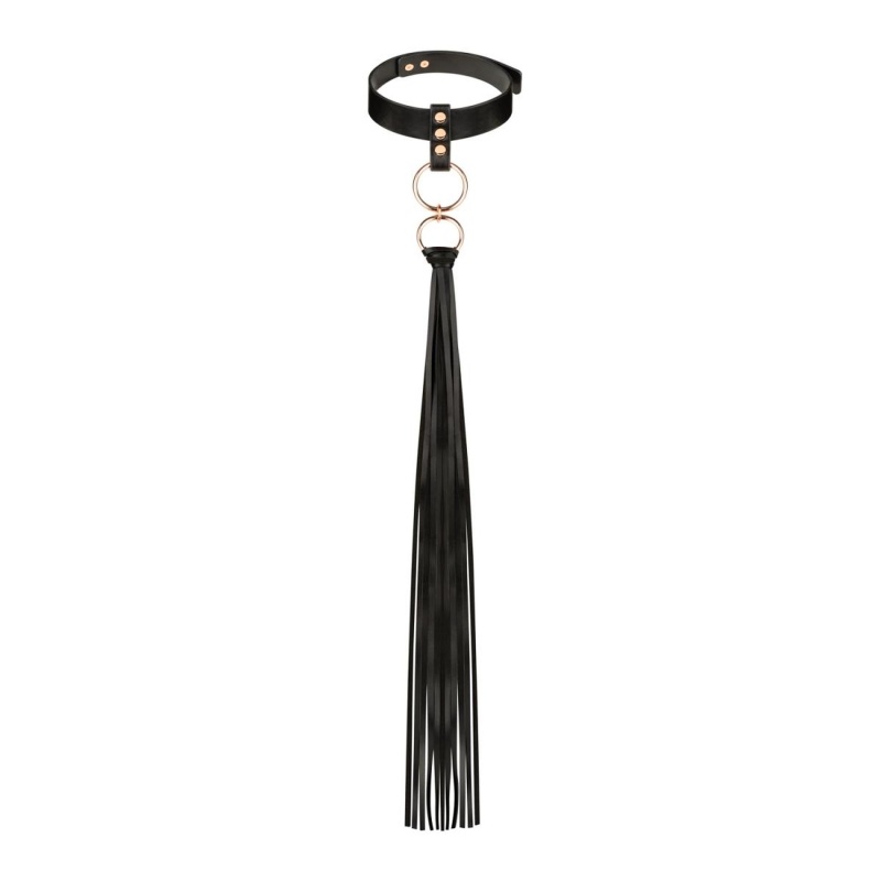 Rosy Gold - Collar with Flogger - Black - 1