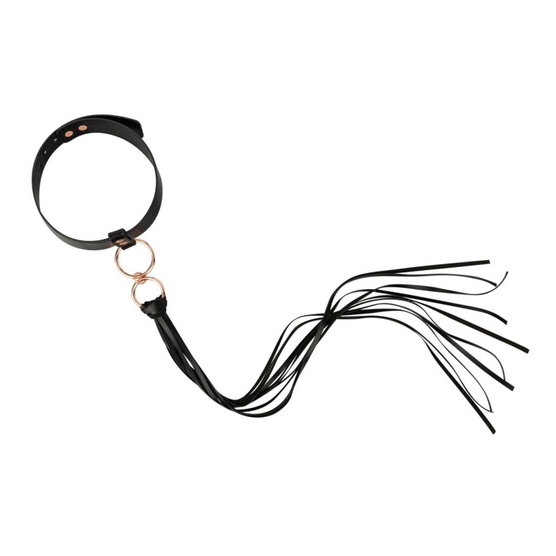 Rosy Gold - Collar with Flogger - Black - 3