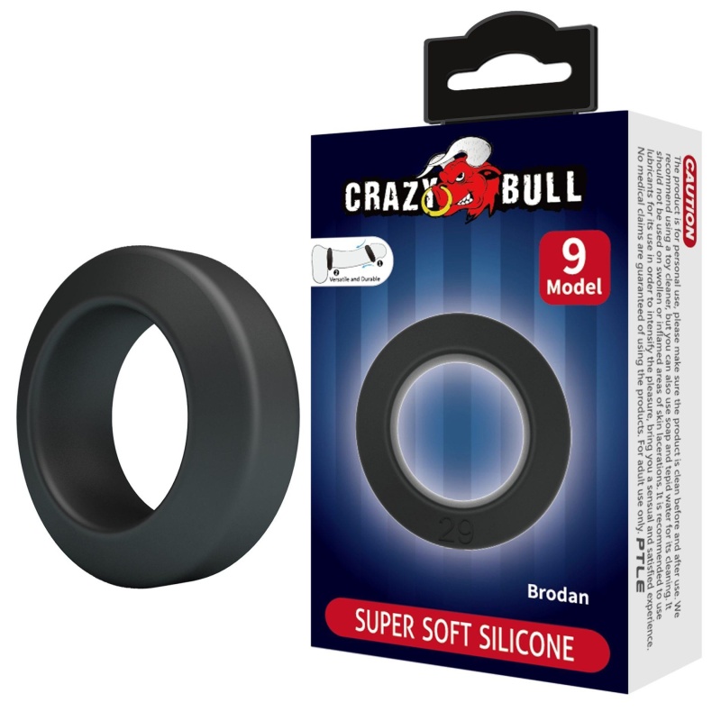 Pierścień na penisa Brodan Super Soft Silicone - wodoszczelny, rozmiar uniwersalny - 1