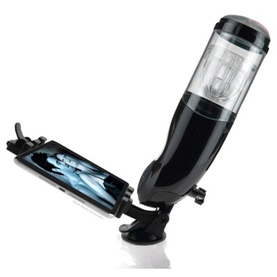 Masturbator automatyczny Mega-Bator Ass Black/Clear – napęd rotacyjno-posuwisty, wkładka TPE, 27,9 cm - 1 2