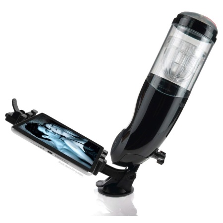 Masturbator automatyczny Mega-Bator Ass Black/Clear – napęd rotacyjno-posuwisty, wkładka TPE, 27,9 cm - 2