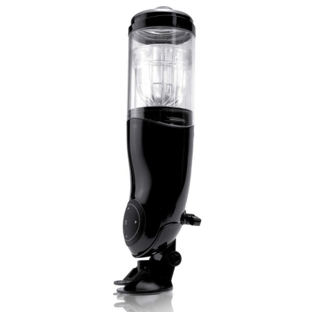 Masturbator automatyczny Mega-Bator Ass Black/Clear – napęd rotacyjno-posuwisty, wkładka TPE, 27,9 cm - 3