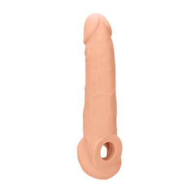 Penis Sheath RealRock 23 cm - anatomiczna nakładka z bezftalanowego Skin TPE o realistycznej fakturze - 1