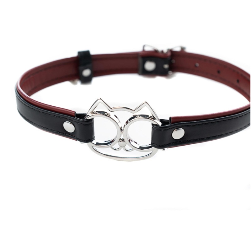 Adjustable collar with cat face. - 1