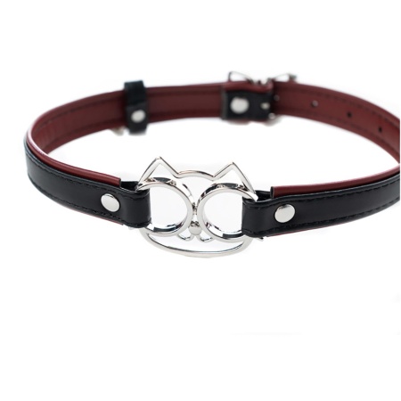 Adjustable collar with cat face. - 1
