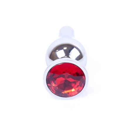 Biżuteria analna Silver Red - stal nierdzewna, anatomiczna, dł. 9,5 cm, śr. 3 cm - 1