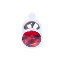 Biżuteria analna Silver Red - stal nierdzewna, anatomiczna, dł. 9,5 cm, śr. 3 cm - 1