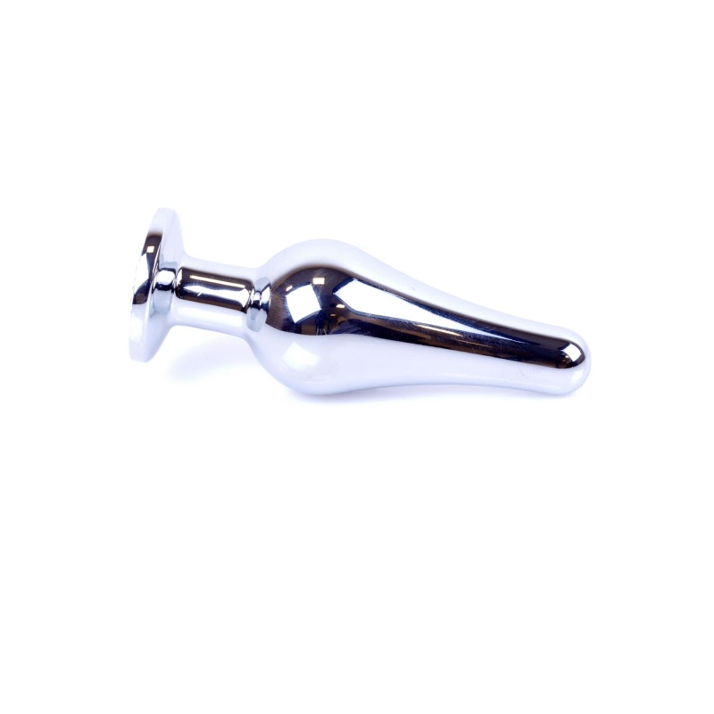 Biżuteria analna Silver Red - stal nierdzewna, anatomiczna, dł. 9,5 cm, śr. 3 cm - 3