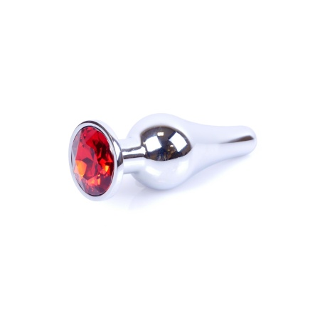 Biżuteria analna Silver Red - stal nierdzewna, anatomiczna, dł. 9,5 cm, śr. 3 cm - 7