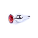 Biżuteria analna Silver Red - stal nierdzewna, anatomiczna, dł. 9,5 cm, śr. 3 cm - 7