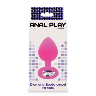 Korek analny Diamond Booty Jewel Medium z kryształkiem, 8 cm - 1 2
