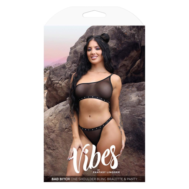 BAD BITCH BLING BRALETTE & BIKINI PANTY, S/M - 1