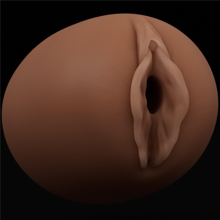 Masturbator dwustronny z pochwą i odbytem 10,3 cm, brązowy - 9