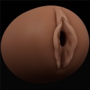 Masturbator dwustronny z pochwą i odbytem 10,3 cm, brązowy - 9