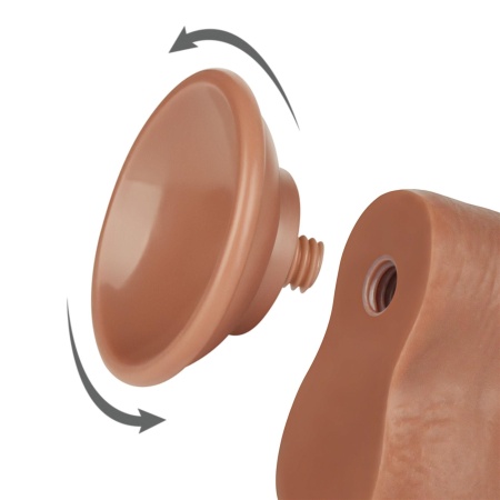 Dildo dwuwarstwowe Sliding Skin 20 cm (8 cali) brązowe - 7