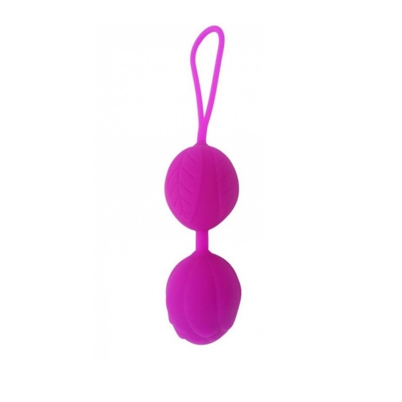 Purple Pleasure Balls - kulki waginalne z silikonu, 3-elementowe, uniwersalny rozmiar, elastyczny łącznik - 2