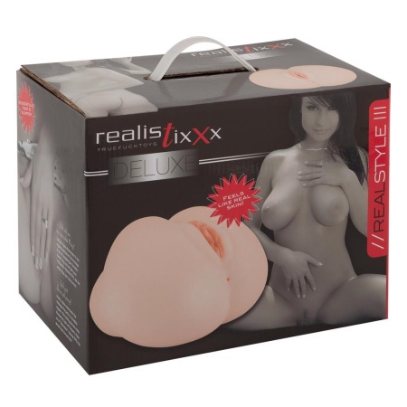 Masturbator Real Style III – realistyczny tors z pochwą i kanałem analnym, 21 × 25,5 × 16,5 cm - 1