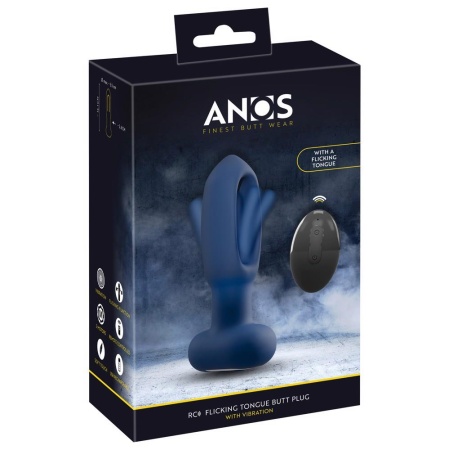 Korek analny ANOS Flickering Tongue z trzepoczącym języczkiem, 10 trybami wibracji i insertem o długości 11 cm - 1