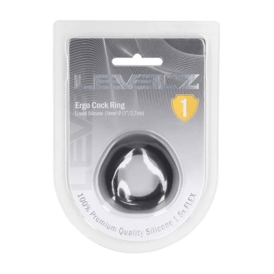 Ergo Liquid Silicone Cockring - Black - 1 2