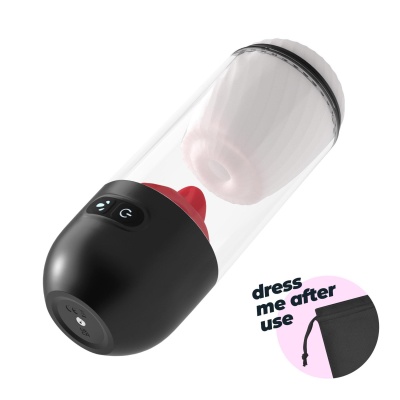 Masturbator Rotacyjny Slurpy 2w1 22 cm Czarny - 1 2