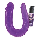 Podwójne dildo Deep Diver ok. 30 cm z lubrykantem analnym 50 ml, fioletowy - 1