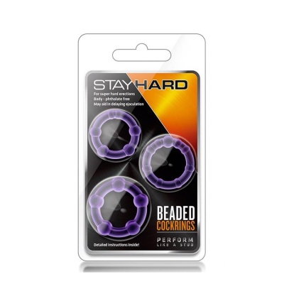 STAY HARD BEADED COCKRINGS PURPLE - 1