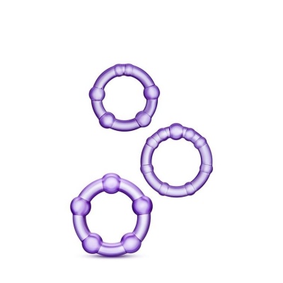 STAY HARD BEADED COCKRINGS PURPLE - 1 2