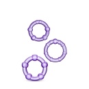 Pierścienie erekcyjne Beaded Cockrings Purple - trzy rozmiary, kulkowe wypustki, TPE, średnica wewnętrzna 3,1-3,8 cm - 2