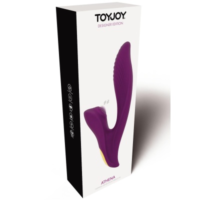 Wibrator Athena Tapping Sensation 20,5 cm z podwójnym silnikiem - 1 2