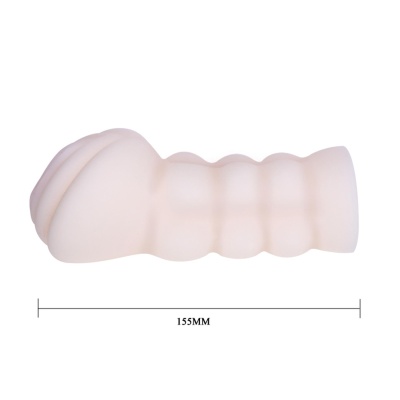 Męski masturbator Tighten Shrink z żebrowanym kanałem, 15,5 x 7,2 cm - 1 2