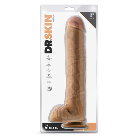 Dildo realistyczne Dr. Michael z jądrami i podstawą ssawkową, 35,5 cm - 1