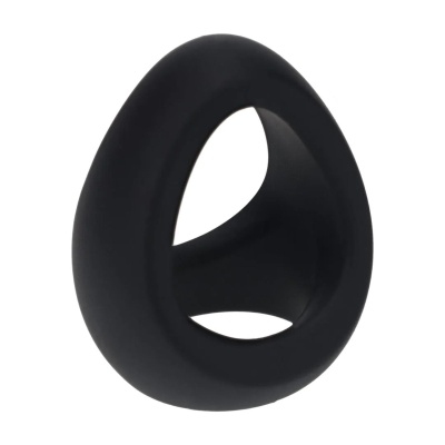 Soft Tri O Silicone Cockring - Black - 1