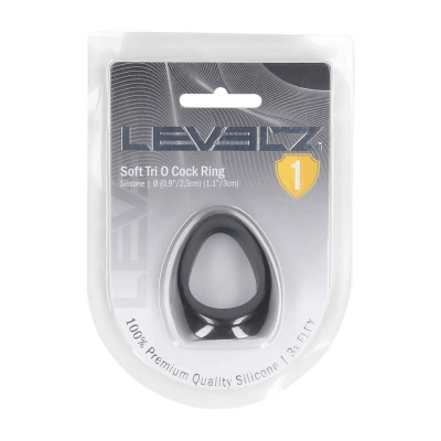 Soft Tri O Silicone Cockring - Black - 1 2