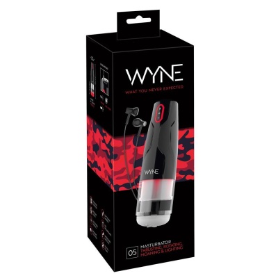 Masturbator WYNE 05 z rotacją i funkcją pchania w 10 trybach, długość całkowita 28,8 cm - 1