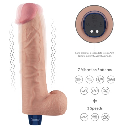 Wibrator dildo Real Softee 26,5 cm (Flesh) - 3