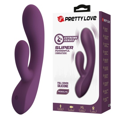 Rosolyn Purple - wibrator króliczek z podwójną stymulacją, dwa silniki, 19 cm - 1
