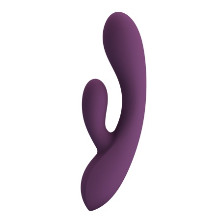 Rosolyn Purple - wibrator króliczek z podwójną stymulacją, dwa silniki, 19 cm - 2
