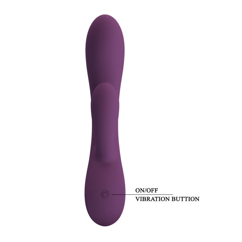 Rosolyn Purple - wibrator króliczek z podwójną stymulacją, dwa silniki, 19 cm - 8